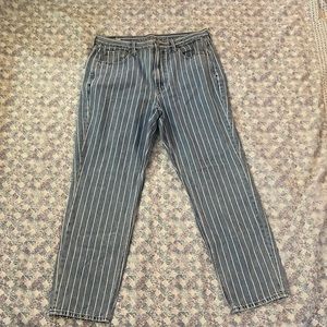 American Eagle Striped Blue Mom Jeans